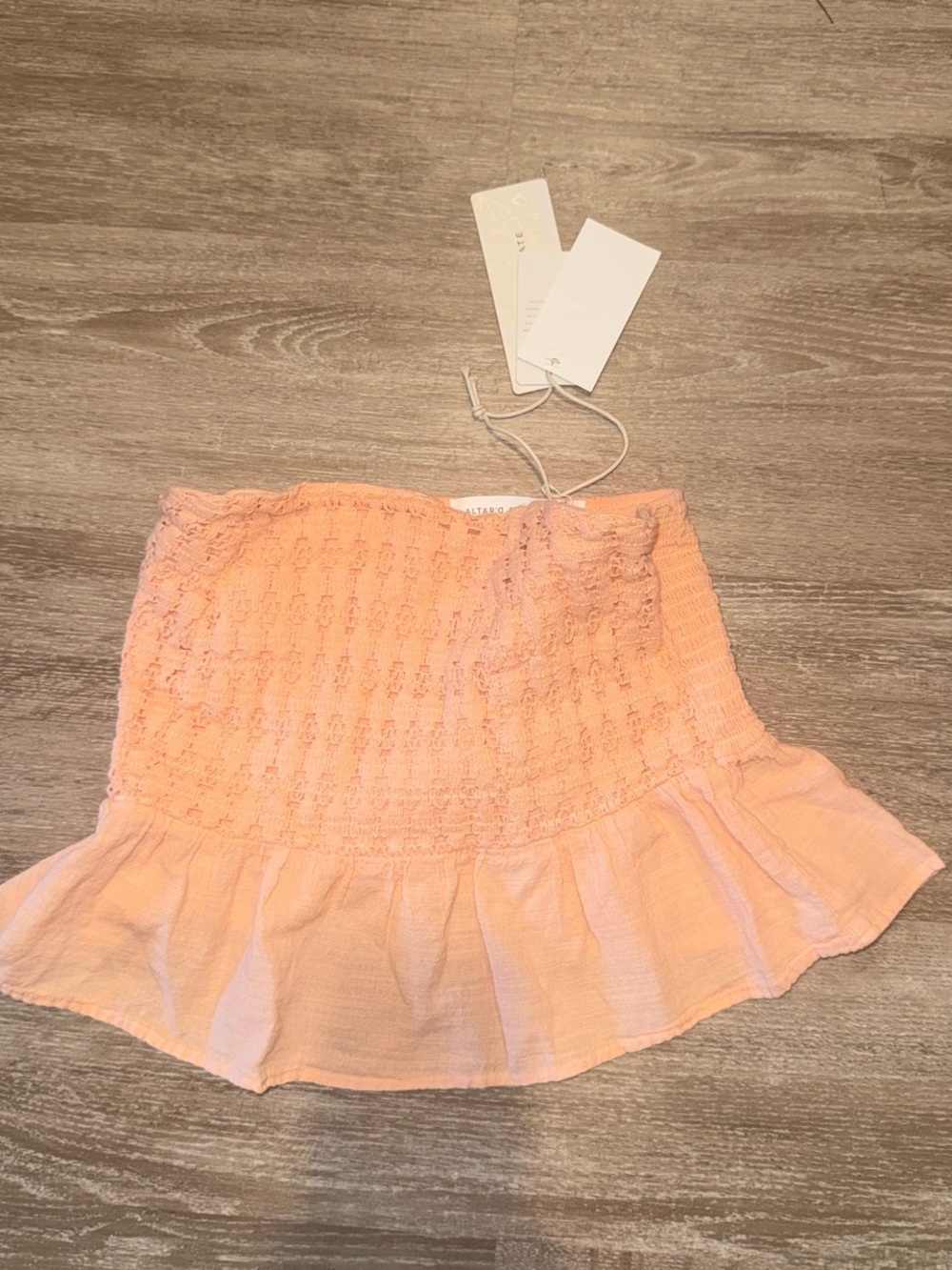 Smocked Ruffled Top in Light Peach